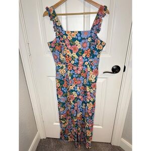 Princess Highway Linen Cotton Blend Floral Love Is Blooming Jumpsuit Sz 12 Boho